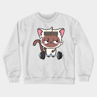 Funny Siamese cat is exercising Crewneck Sweatshirt